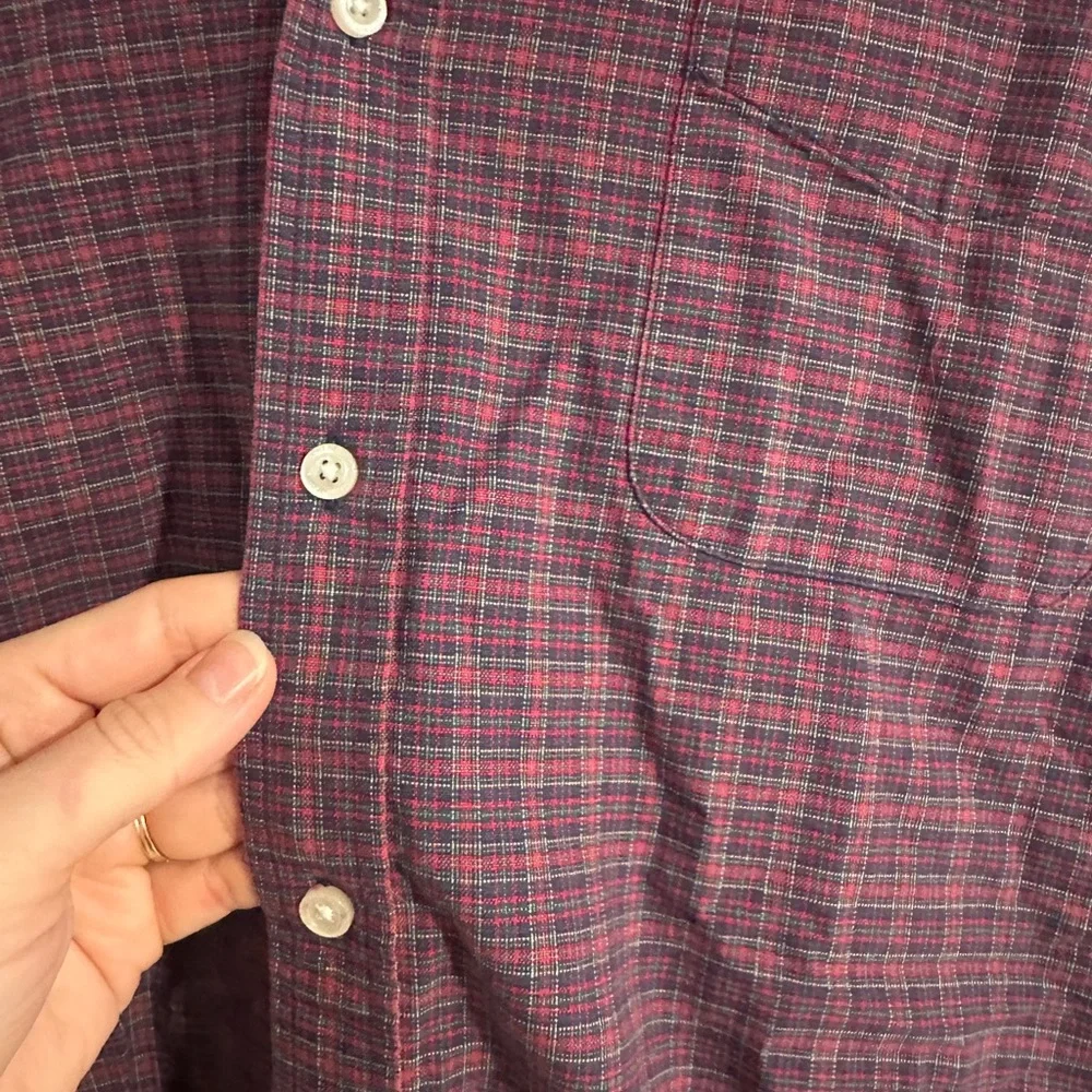 Daniel Cremieux Burgundy Checkered Button Down Shirt